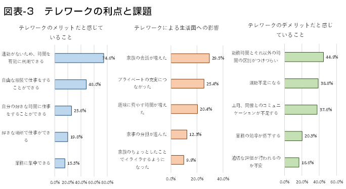 図表-3 テレワークの利点と課題