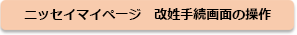 ニッセイマイページ 改姓手続画面の操作
