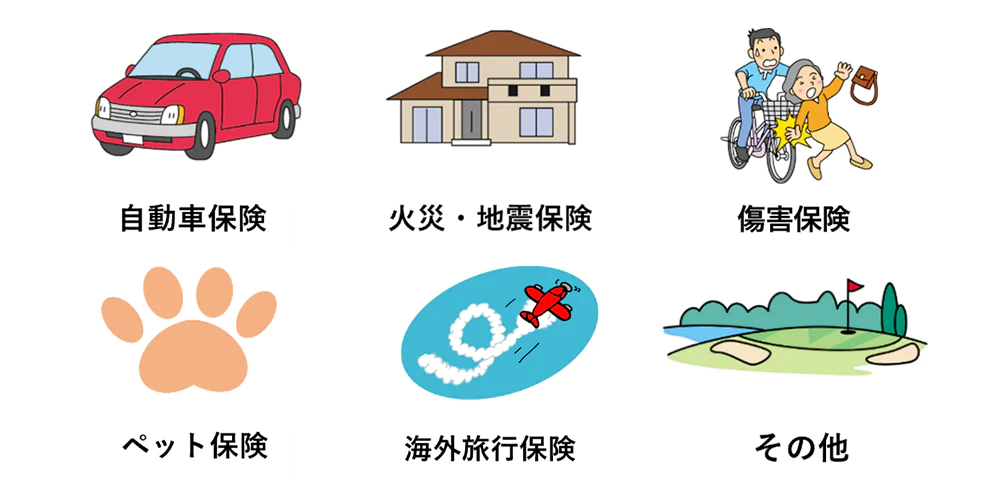 自動車保険 火災・地震保険 傷害保険 ペット保険 海外旅行保険 その他