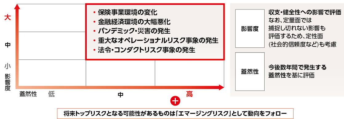 トップリスクの影響度・蓋然性