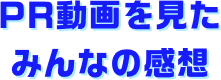PR動画を見たみんなの感想