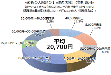 直近の入院時の1日あたりの自己負担費用 平均20,700円