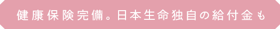 健康保険完備。日本生命独自の給付金も