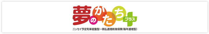 夢のかたちプラス 　ニッセイ予定利率変動型一時払逓増終身保険（毎年逓増型）