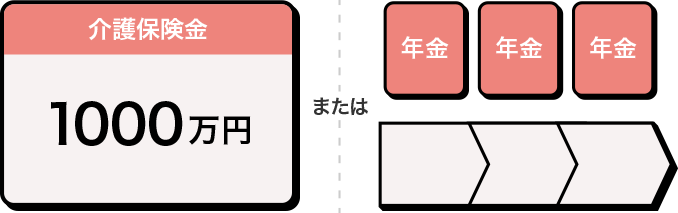 介護保険金 1000万円または年金
